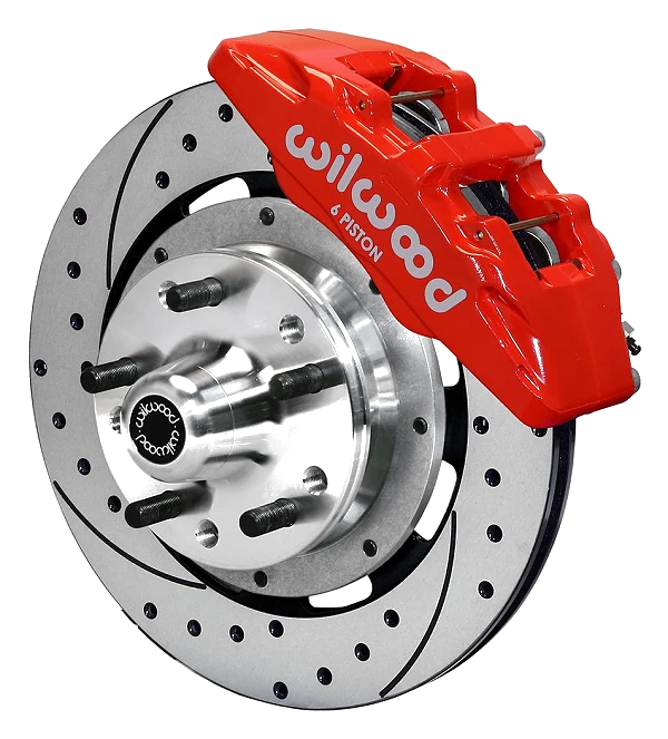Wilwood 140-12947-DR Forged Dynapro 6 Przedni zestaw hamulcowy 12.19 wiercony czerwony Ford