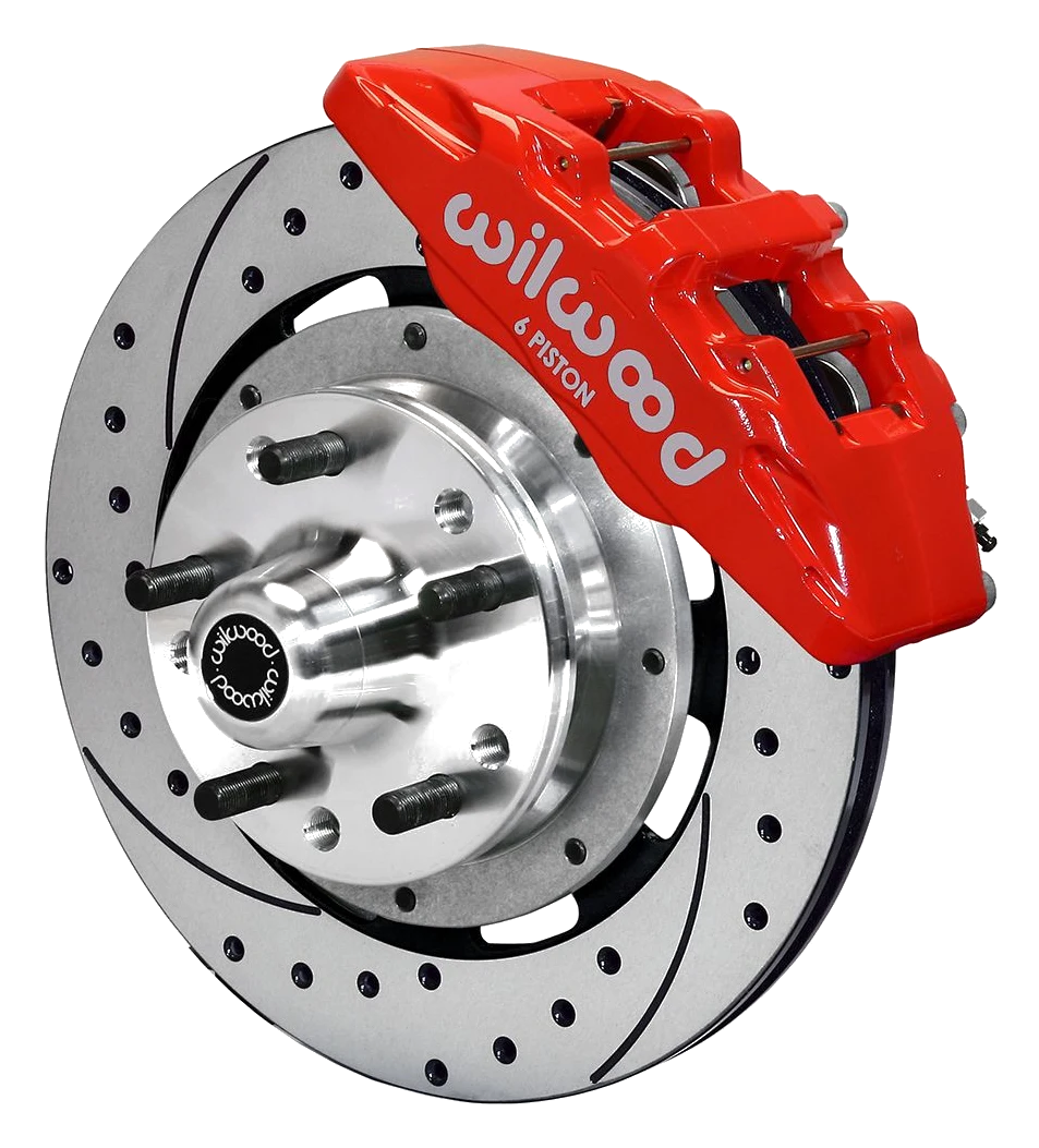 Wilwood 140-12947-DR Forged Dynapro 6 Przedni zestaw hamulcowy 12.19 wiercony czerwony Ford
