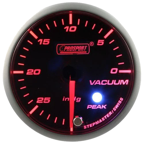 Wskaźnik Prosport Podciśnienie seria Stepper Motor Peak 52mm bursztynowy