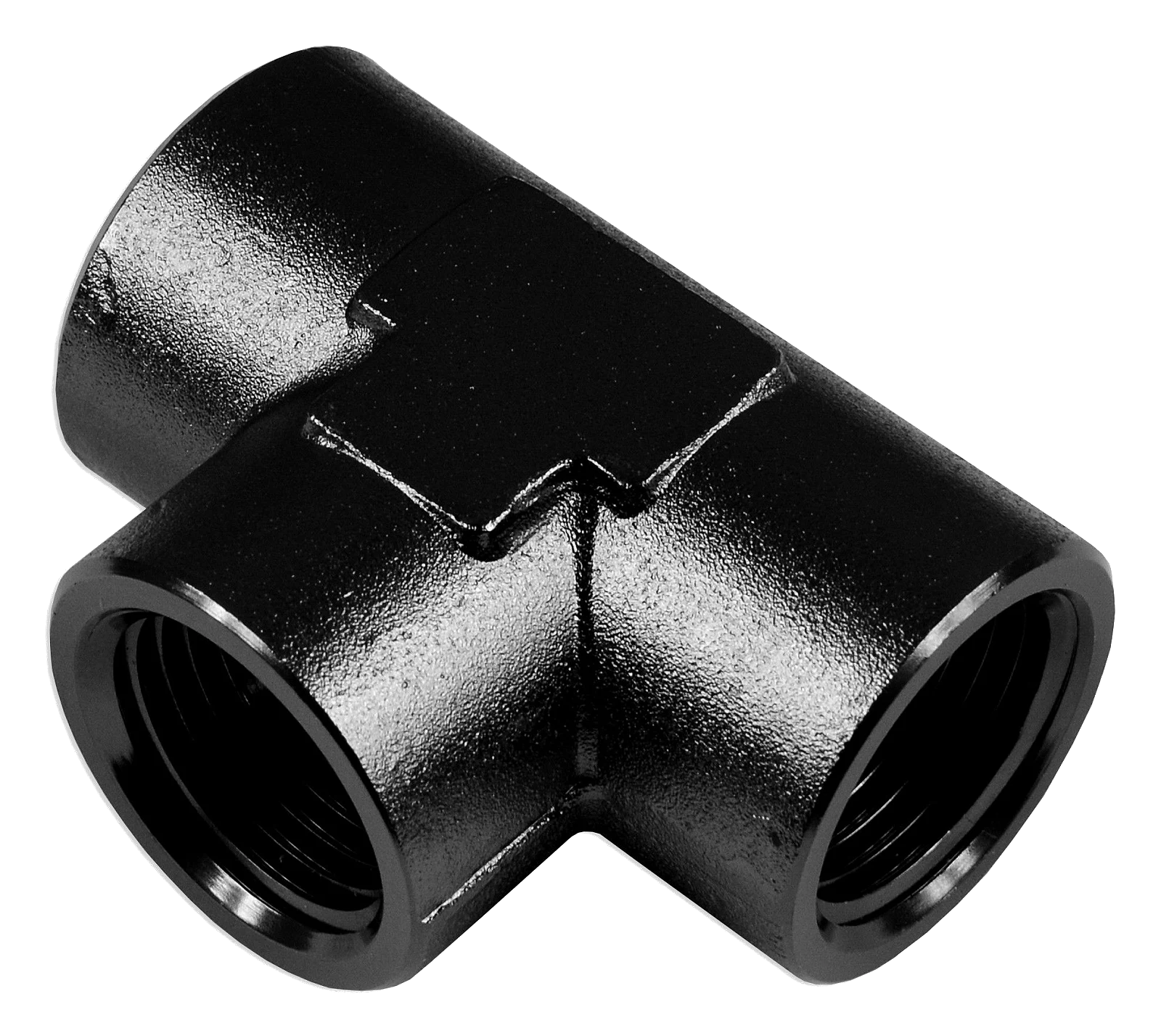 Trójnik żeński/żeński/żeński 3/8 NPT Czarny