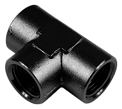 Trójnik żeński/żeński/żeński 3/8 NPT Czarny