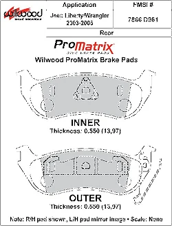 Klocki hamulcowe Wilwood 150-D0981K PM ProMatrix D981 Street Performance Racing Pads .55