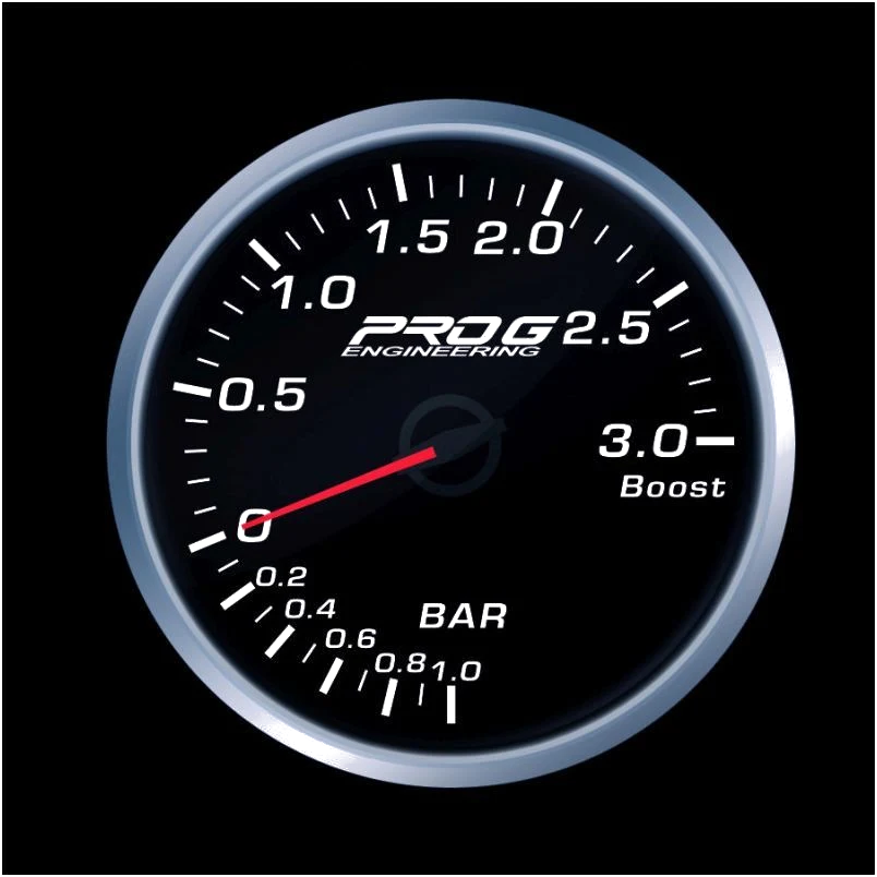 Wskaźnik Pro G Race Series RS, doładowania Boost 3 Bar WHITE 52mm
