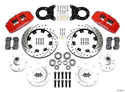 Wilwood 140-12947-DR Forged Dynapro 6 Przedni zestaw hamulcowy 12.19 wiercony czerwony Ford