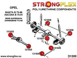 136157A: Zestaw poliuretanowy zawieszenia przedniego i tylnego SPORT Opel Ascona B
