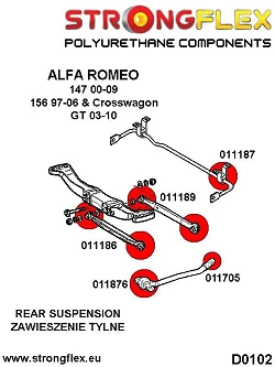 Alfa Romeo 147 156 GT 011705B: Tuleja tylnej zwrotnicy Alfa Romeo 147