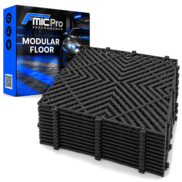 Podłoga modułowa panelowa FMIC.Pro do garażu warsztatu 40x40cm 20mm Czarny 44 sztuki