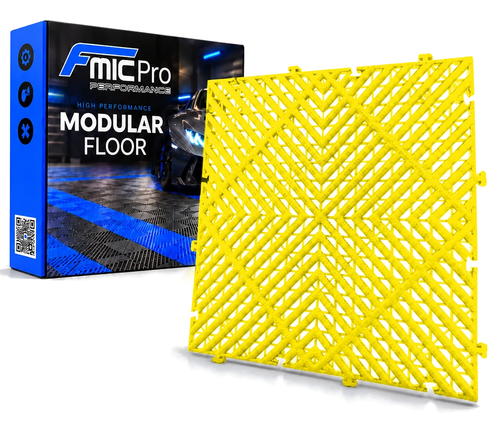 Podłoga modułowa panelowa FMIC.Pro do garażu warsztatu 40x40cm 20mm Żółty