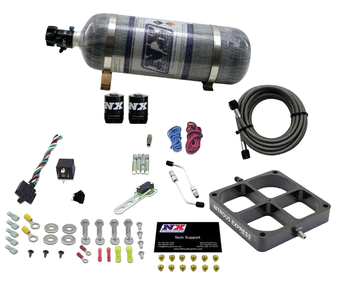 8500 Billet Crossbar Plate System Single Stage 100-500Hp with 12Lb Carbon Bottle Nitrous Express NX 63980-12