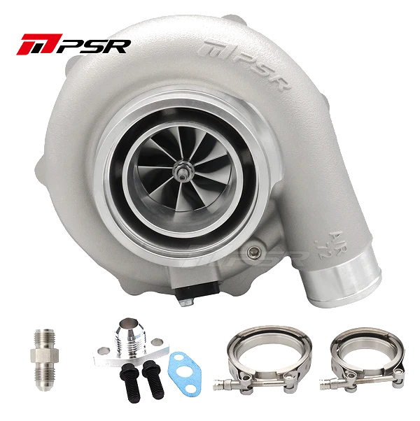 Turbocharger Pulsar PSR Forward Rotation 6262G Dual Ball Bearing 900HP Standard 0.75A/R 2.5" Outlet T3 Divided Inlet V-Band Outlet 0.86A/R