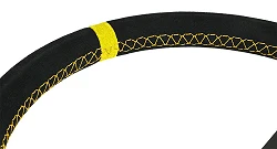 Kierownica sportowa FMIC.Pro Track zamszowa 350mm odsadzenie 90mm żółta