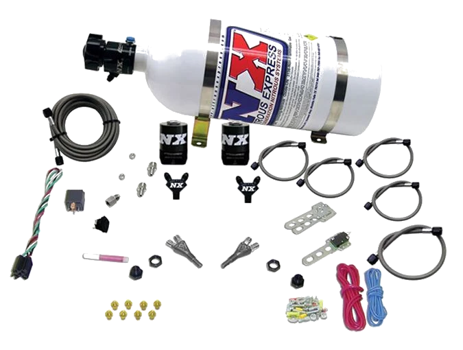 Dual Nozzle Nitrous System with 10Lb Bottle for GM TBI ALL (50-75-100-125HP) Nitrous Express NX 20218-10