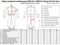 Kombinezon rajdowy Classic FMIC.Pro 3-warstwowy FIA 2036 8856-2018 rozmiar 3XL