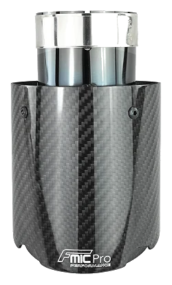 Nierdzewna końcówka wydechu tłumika Fmic.Pro Typ I carbon połysk czarna średnica 102mm montażowa 51mm