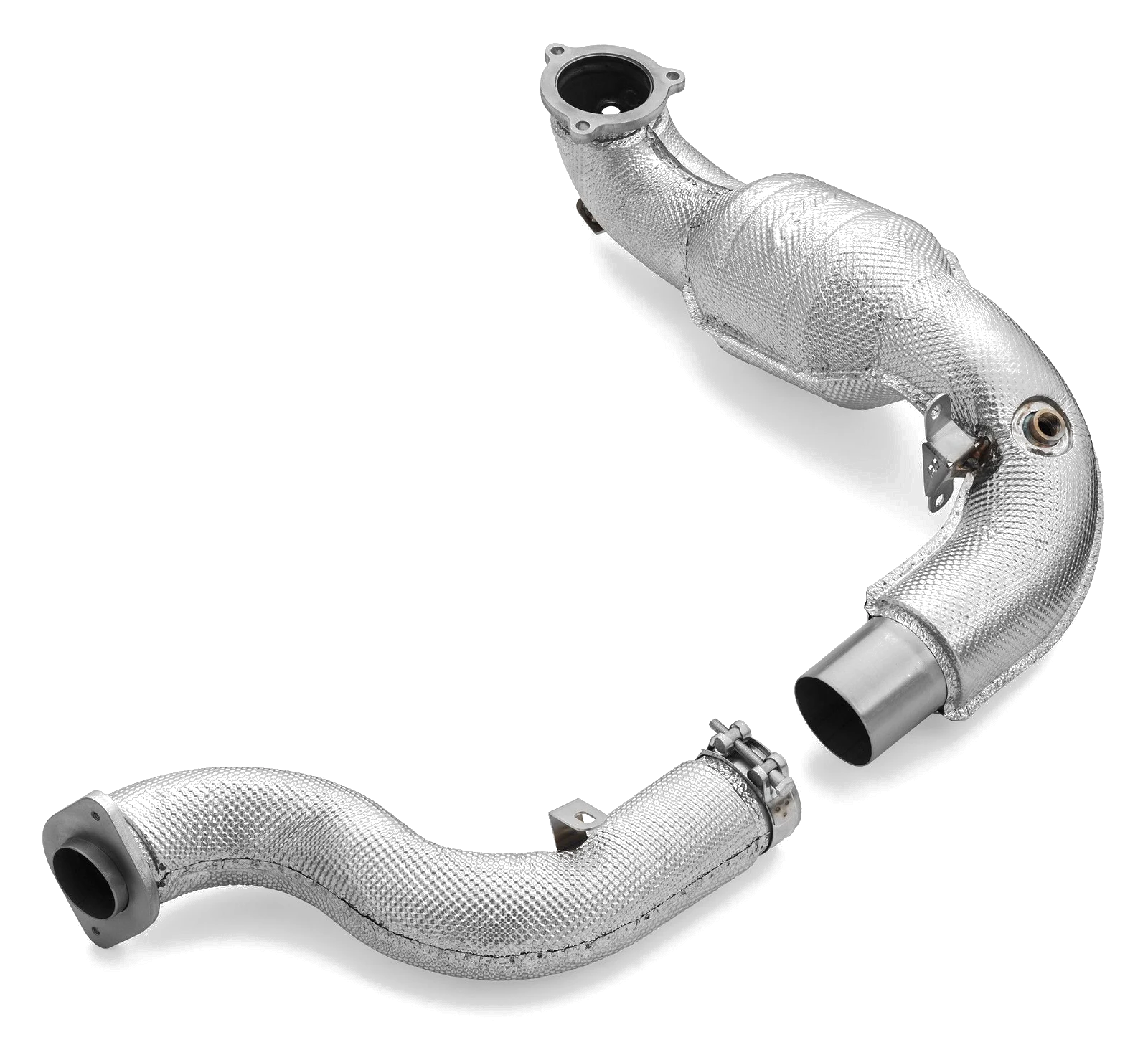Downpipe z osłoną termiczną i katalizatorami Mercedes-AMG A35 GPF W177 4MATIC MS without GPF OFF 100 cpsi - PROM.812108C/MS