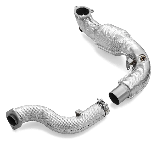 Downpipe z osłoną termiczną i katalizatorami Mercedes-AMG A35 GPF W177 4MATIC MS without GPF OFF 100 cpsi - PROM.812108C/MS