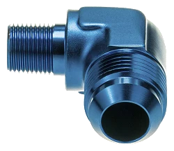 AN4 - 3/8 NPT 90' Nypel adapter męsko-męski JIC - NPT Niebieski