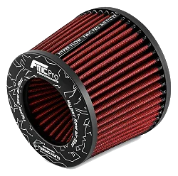 Stożkowy filtr powietrza FMIC.Pro dł. 100mm średnica montażowa 102mm czerwony