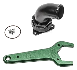 FCST-X 3-Bolt Remote Mount Fill Neck 24AN Elbow 1.5IN Barb Radium Engineering