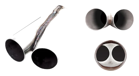 Nierdzewny Y-pipe XForce 2.5" - 3"