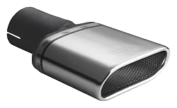 Uniwersalna końcówka tłumika owalna 167×60mm długość 120mm średnica montażowa 55mm - N1-50/55
