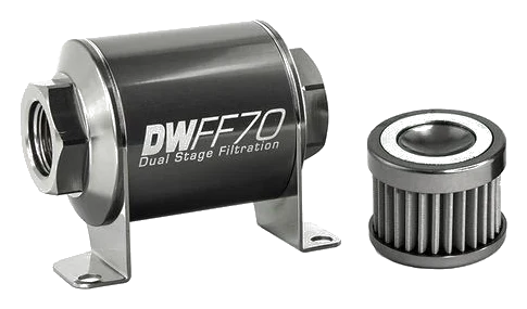 DeatschWerks In-Line Fuel Filter Kit -10AN Female 40 Micron 70mm