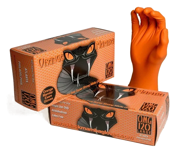 ORANGE MAMBA Nitrile Gloves SIZE S