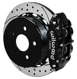 Wilwood 140-18075-D Forged Narrow Superlite 4R Big Brake Rear Brake Kit For OE Parking Brake 13.5 Drilled Rotor Black