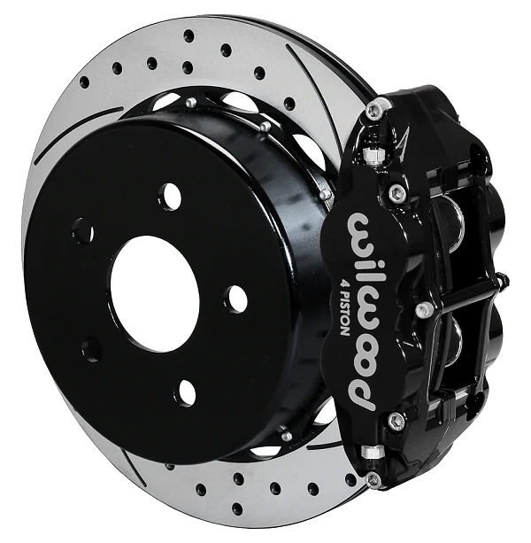 Wilwood 140-18075-D Forged Narrow Superlite 4R Big Brake Rear Brake Kit For OE Parking Brake 13.5 Drilled Rotor Black