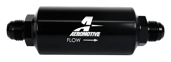 Aeromotive 12387 10 Micron Black Fuel Filter with Male AN-10 Ports & Cellulose Element