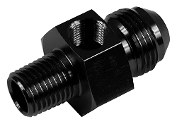 AN6 3/8 NPT Nypel adapter z wejściem na czujnik 1/8 NPT Czarny