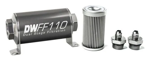 DeatschWerks In-Line Fuel Filter Kit -6AN 10 Micron 110mm