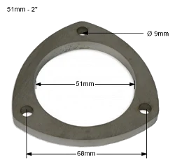 Flansza wydechowa nierdzewna SS304 2'' 51mm FMIC.EU - 3 otwory