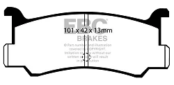 DP2673 Klocki hamulcowe GREENSTUFF EBC Brakes Mazda 323 MX3 Mazda MX3 Ford South Africa Laser Meteor Tonic 323 GTX