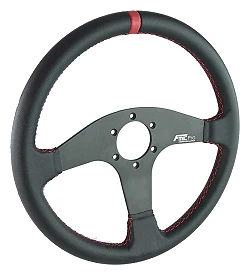 Kierownica sportowa FMIC.Pro Classic skórzana 350mm odsadzenie 33mm czerwona