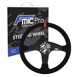 Kierownica sportowa FMIC.Pro Classic zamszowa 350mm odsadzenie 33mm czerwona