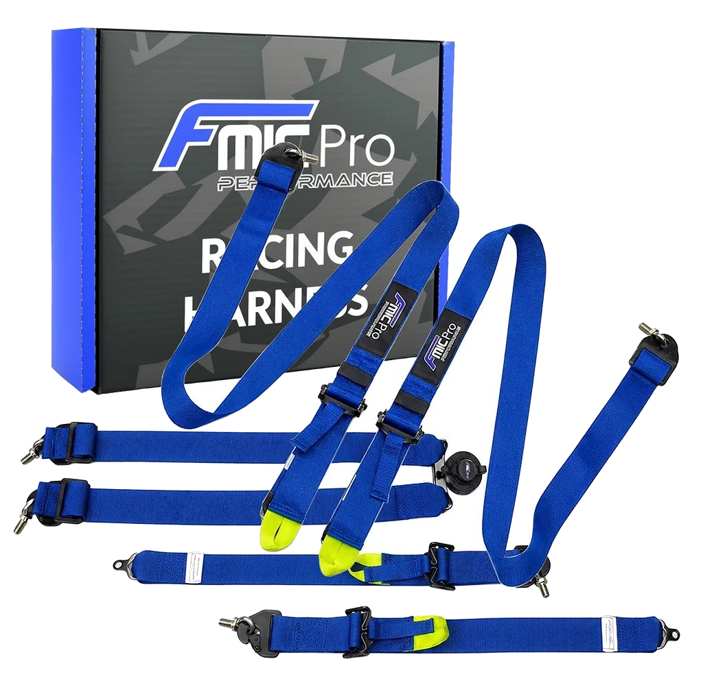 Pasy sportowe FMIC.Pro FIA 2031 8853-2016 6-punktowe 2"x 2" Niebieskie