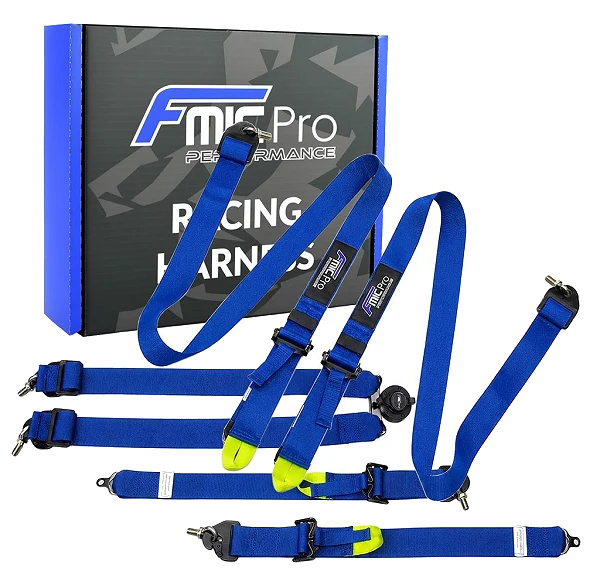 Pasy sportowe FMIC.Pro FIA 2031 8853-2016 6-punktowe 2"x 2" Niebieskie
