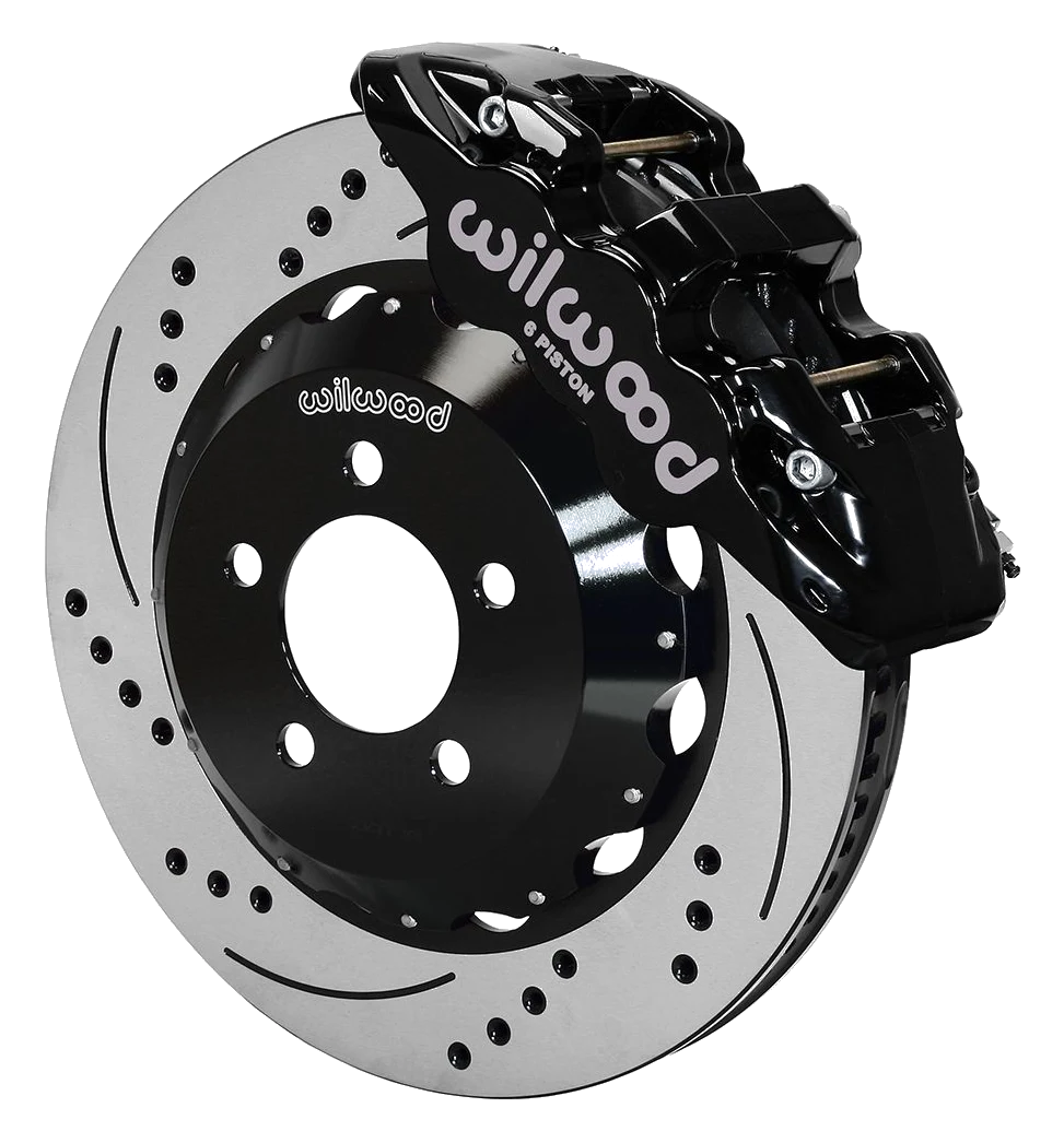 Wilwood 140-14067-D AERO6 Big Brake Kit Przedni zestaw hamulcowy 14.25" Wiercony Czarny Dodge Chrysler