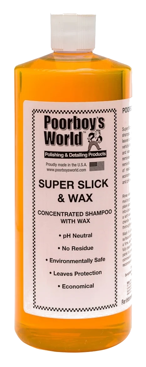 POORBOY'S WORLD Super Slick & Wax szampon do mycia z woskiem 946ml