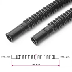 Nuke Performance karbowany czarny nylonowy przewód paliwowy do zbiornika 8 mm 300 mm