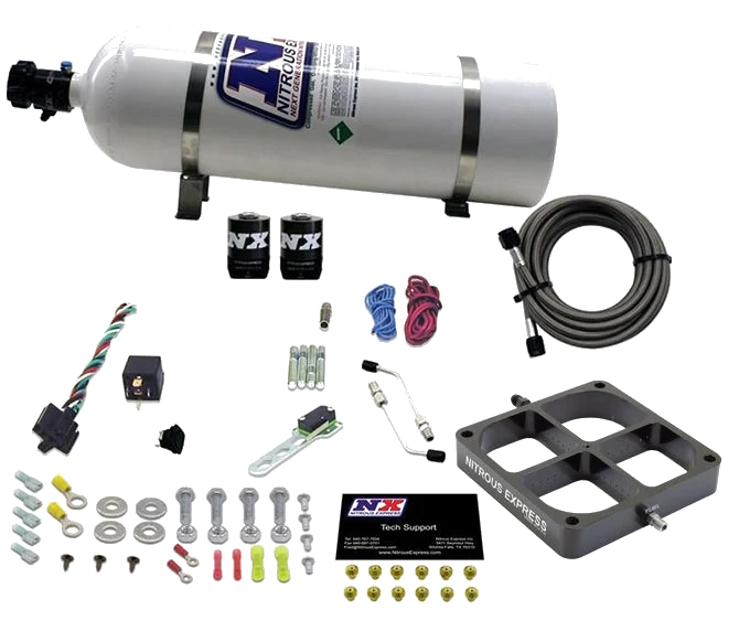 8500 Billet Crossbar Plate System Single Stage 100-500Hp with 15Lb Bottle Nitrous Express NX 63980-15