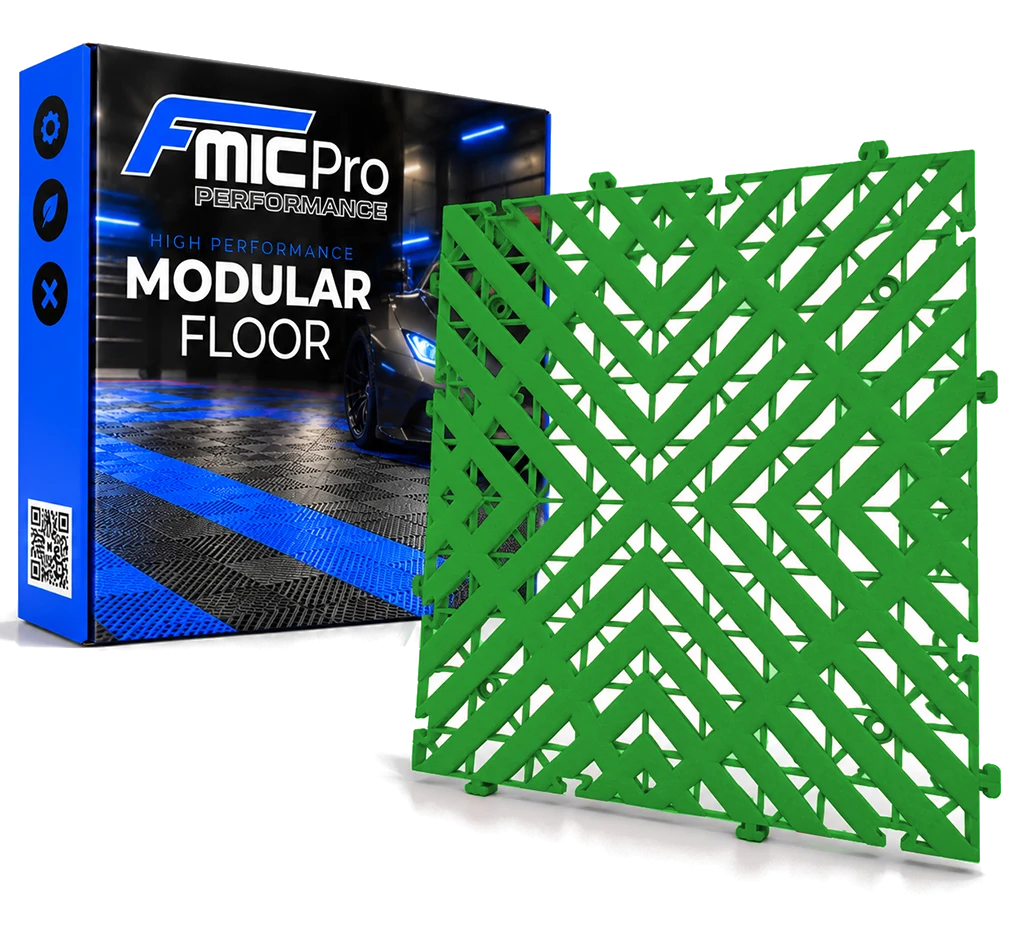 Podłoga modułowa panelowa FMIC.Pro do garażu warsztatu 40x40cm 30mm Zielony