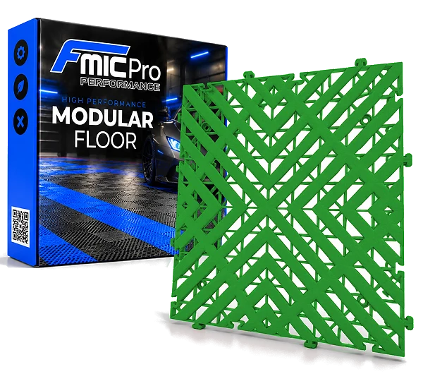 Podłoga modułowa panelowa FMIC.Pro do garażu warsztatu 40x40cm 30mm Zielony
