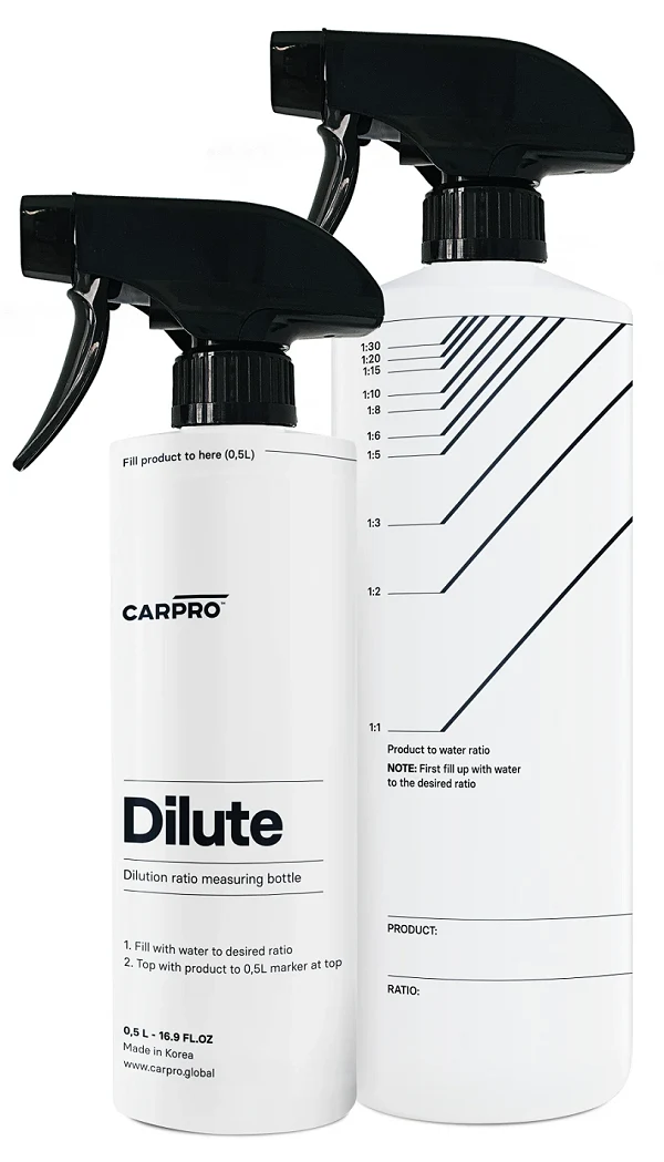 CAR PRO Dilute butelka na rozcieńczone produkty ze skalą rozcieńczenia 500ml 0,5l