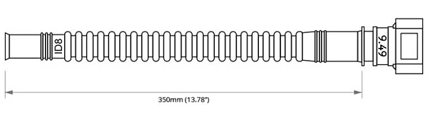 Nuke Performance Pre-Assembled In Tank Fuel Hose with SAE Quick Connect 350mm SAE 9.49 180" to ID8