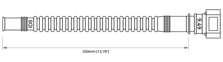 Nuke Performance Pre-Assembled In Tank Fuel Hose with SAE Quick Connect 350mm SAE 9.49 180" to ID8