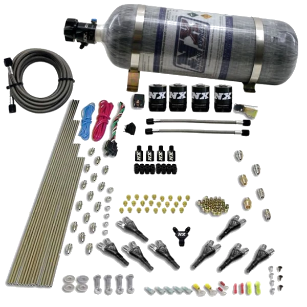 8-Cyl Shark Direct Port 4 Solenoids with Composite Bottle (200-500Hp Jetting) 12LB Nitrous Express NX 90006-12