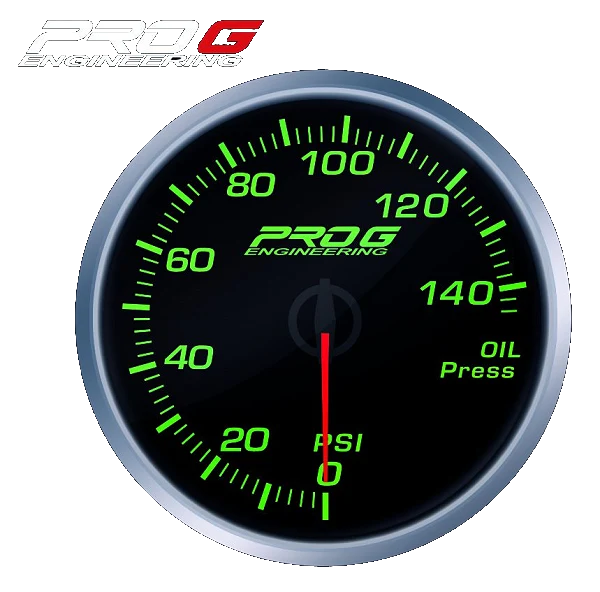 Wskaźnik Pro G Race Series RS, ciśnienia oleju PSI GREEN 52mm