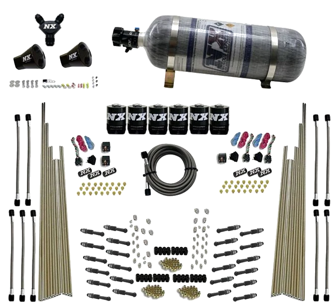 Three Stage 8-Cyl Dry Direct Port Nitrous System 12LB Nitrous Express NX 93206-12